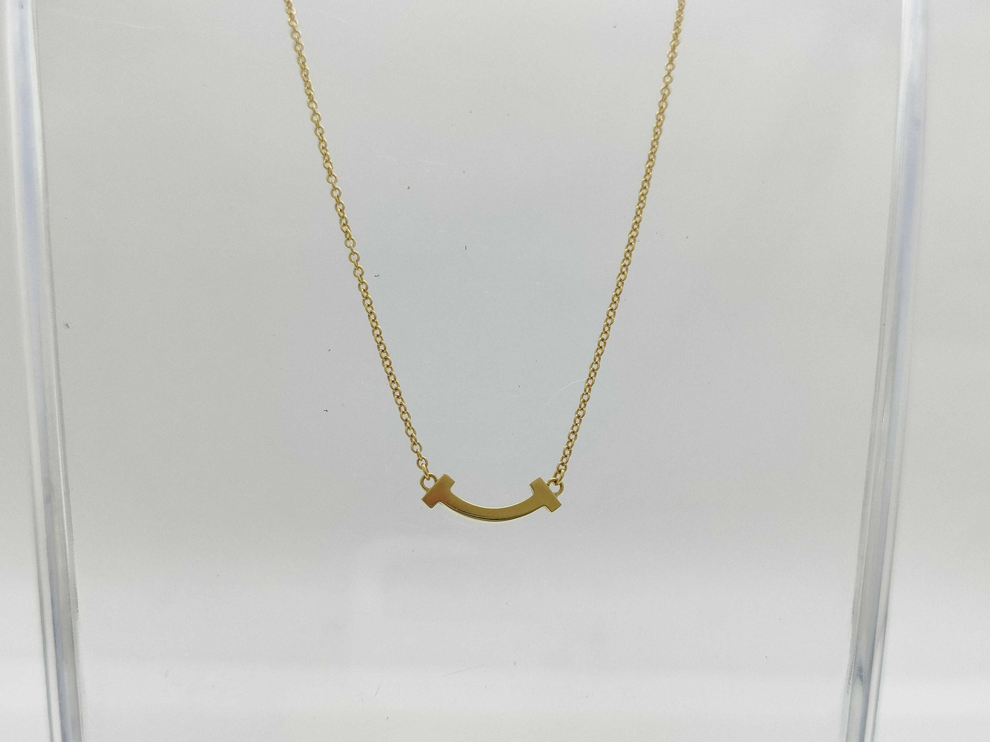 Tiffany&Co. T Smile Mini YG Au750 2.4g Necklace