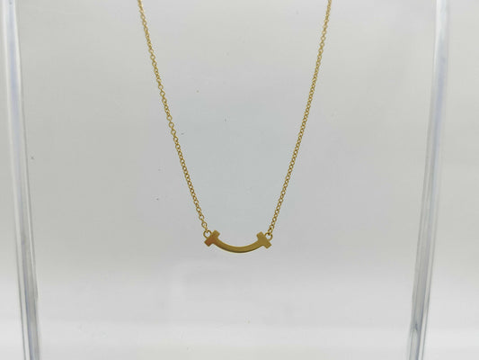 Tiffany&Co. T Smile Mini YG Au750 2.4g Necklace