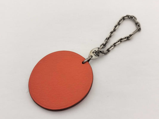 HERMES Charm Keychain Orange Key Case/Keychain
