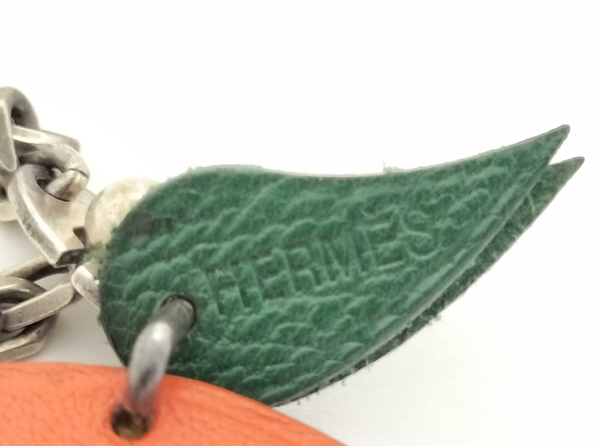 HERMES Charm Keychain Orange Key Case/Keychain