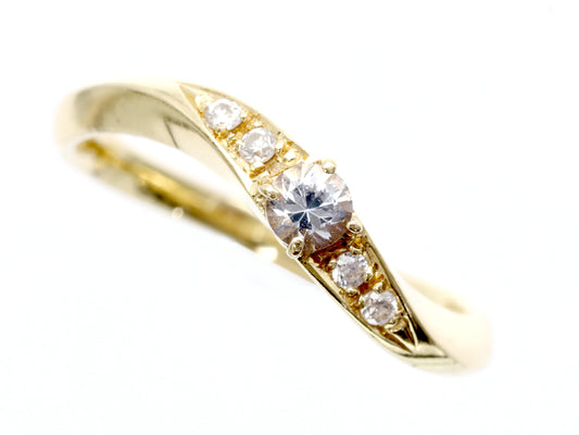Vendome Aoyama White Sapphire Diamond K18 2.0g Ring
