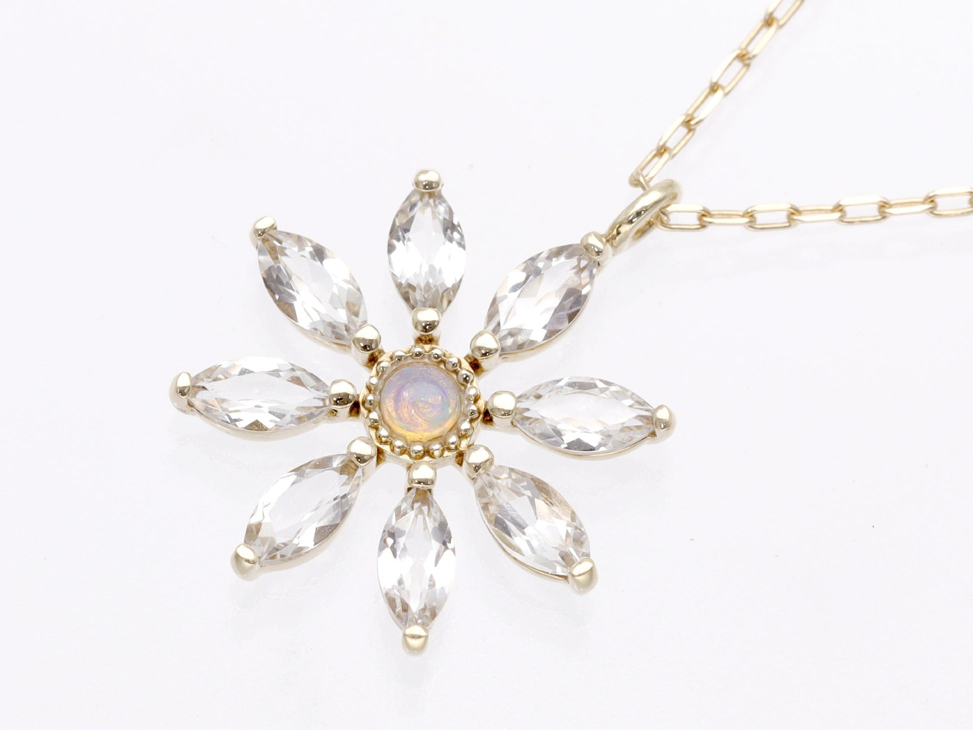 4°C Opal White Topaz K10 1.4g Necklace