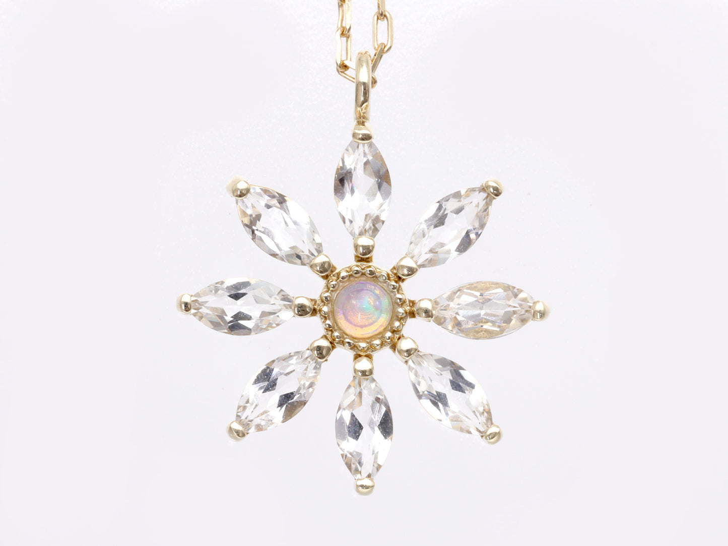 4°C Opal White Topaz K10 1.4g Necklace