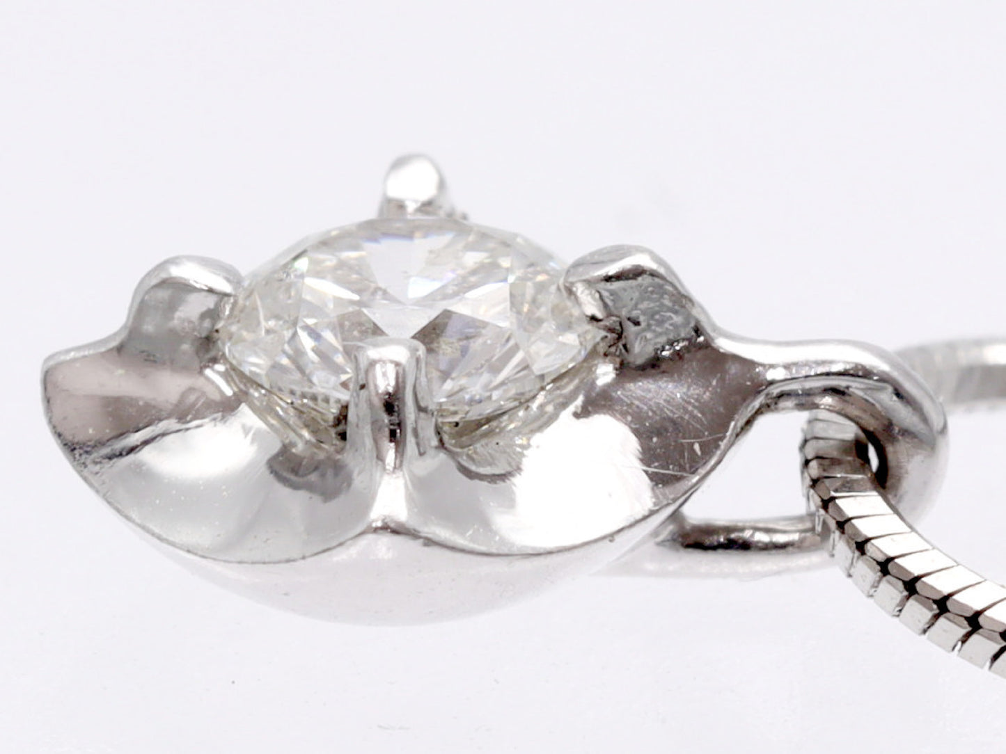 D0.143ct Pt900/850 3.7g Necklace
