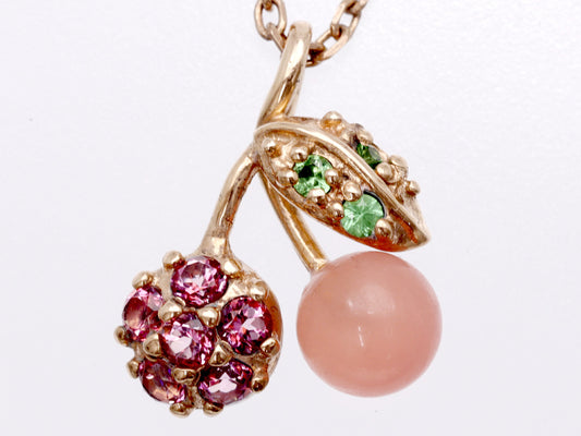 Vendome Aoyama Rhodochrosite Green Garnet Pink Tourmaline K10 2.9g Necklace
