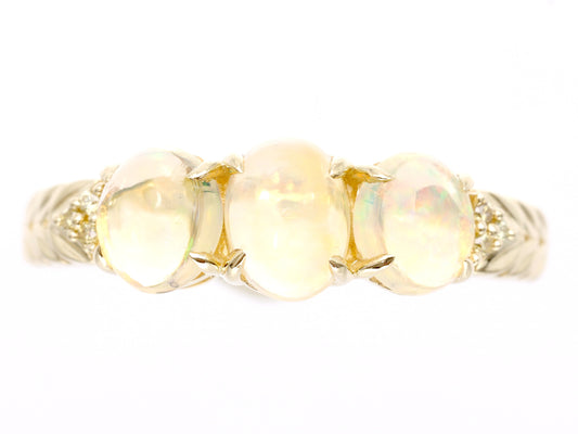 Mexican Opal 1.10ct D0.03ct K18 3.2g Ring