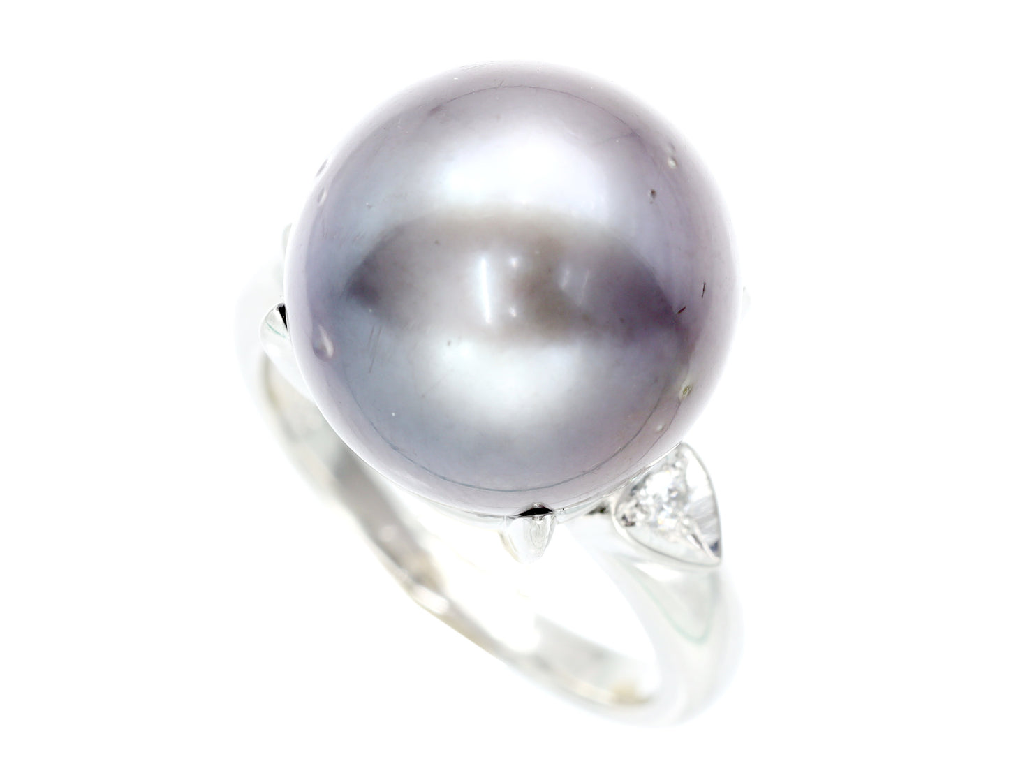 Tahitian Pearl Diameter Approx. 13.2mm D0.04ct Pt900 9.9g Ring