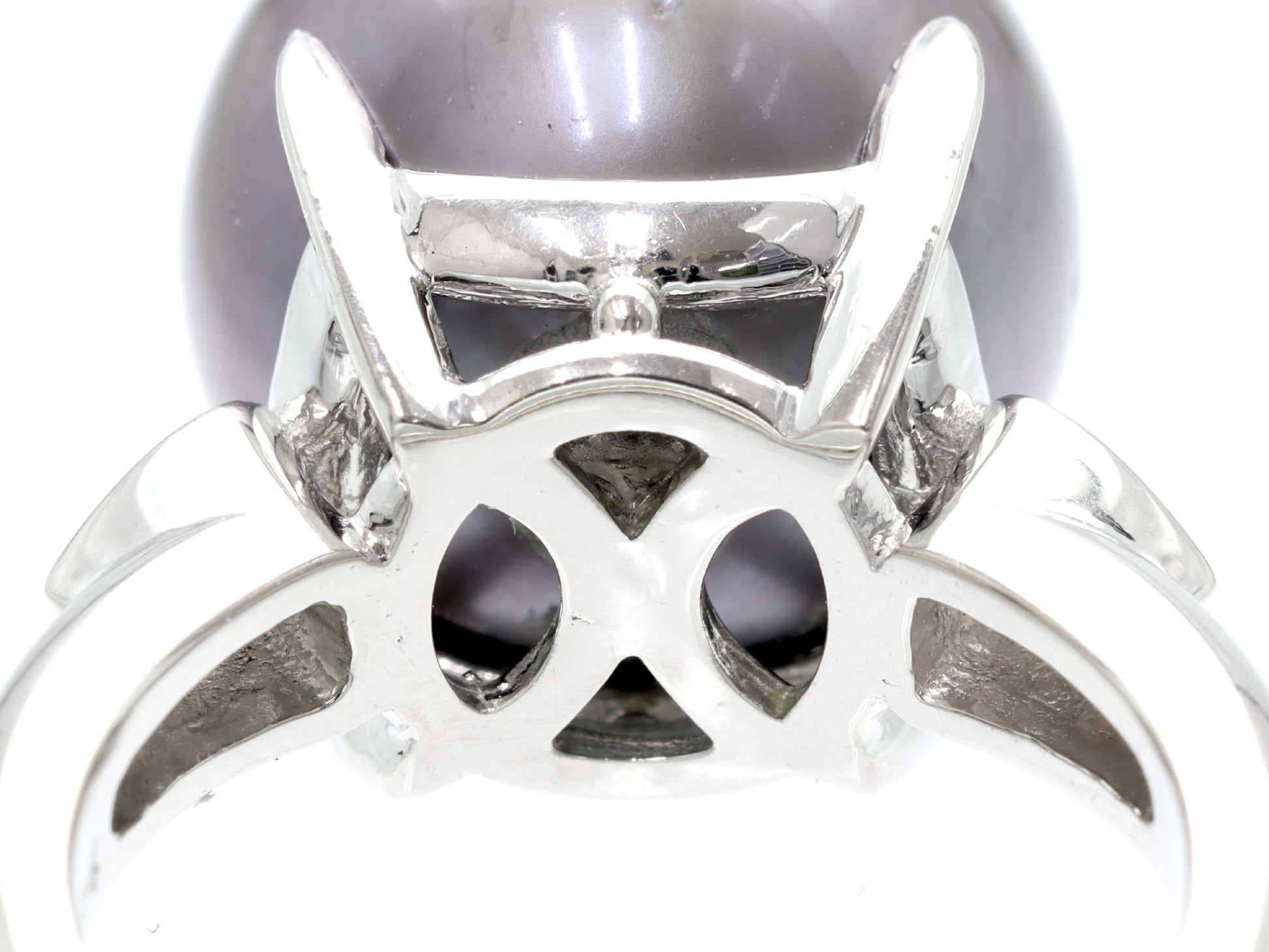Tahitian Pearl Diameter Approx. 13.2mm D0.04ct Pt900 9.9g Ring