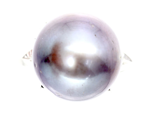 Tahitian Pearl Diameter Approx. 13.2mm D0.04ct Pt900 9.9g Ring