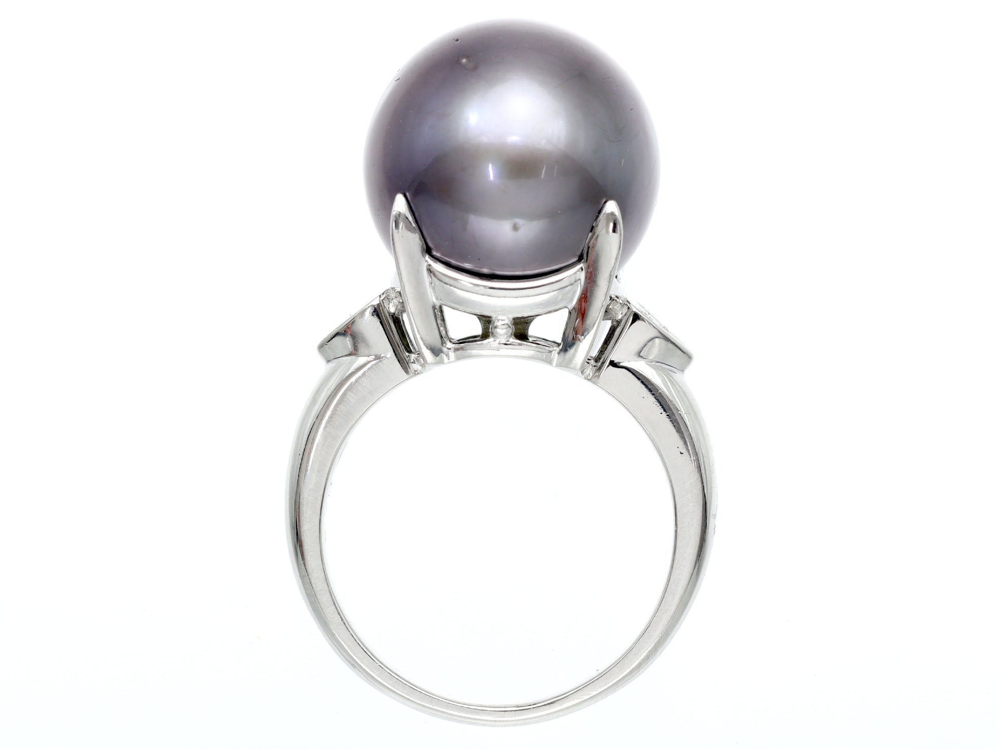 Tahitian Pearl Diameter Approx. 13.2mm D0.04ct Pt900 9.9g Ring