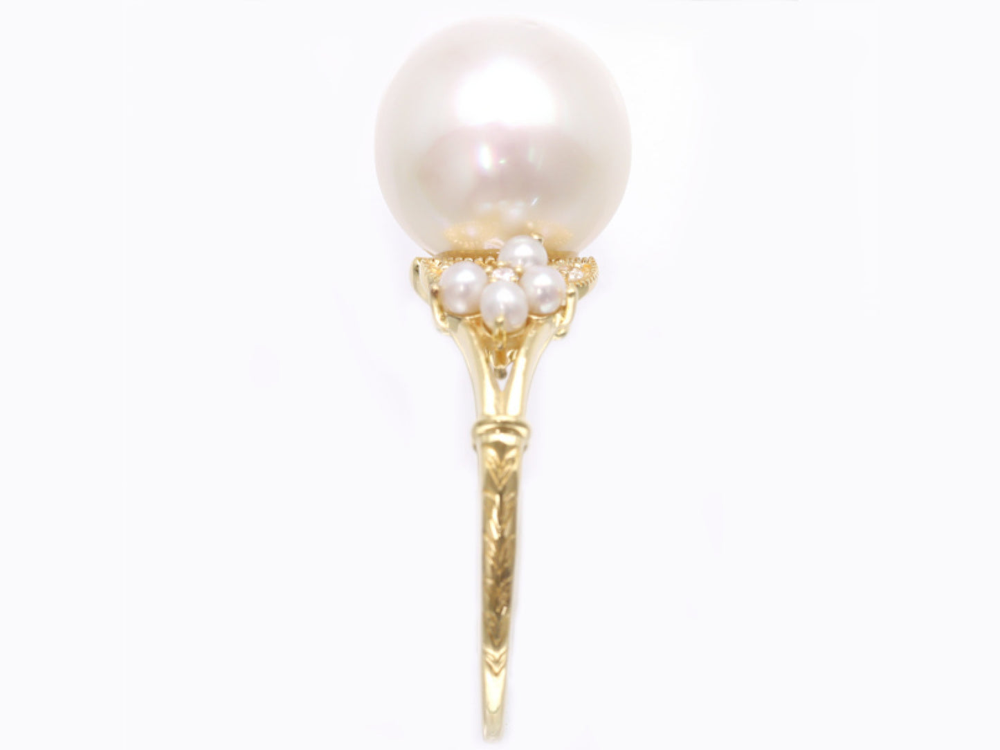 Nanyang Pearl Diameter Approx. 10.6mm D0.036ct K18 4.5g Ring
