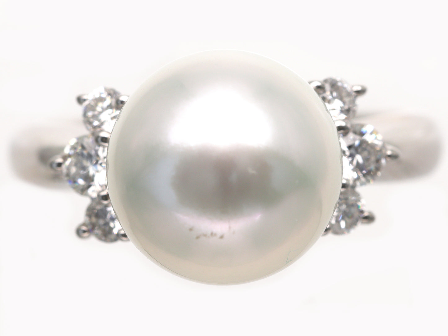 Nanyang Pearl Diameter Approx. 11.2mm D0.40ct Pt900 9.0g Ring