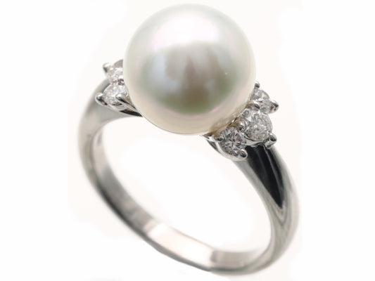 Nanyang Pearl Diameter Approx. 11.2mm D0.40ct Pt900 9.0g Ring