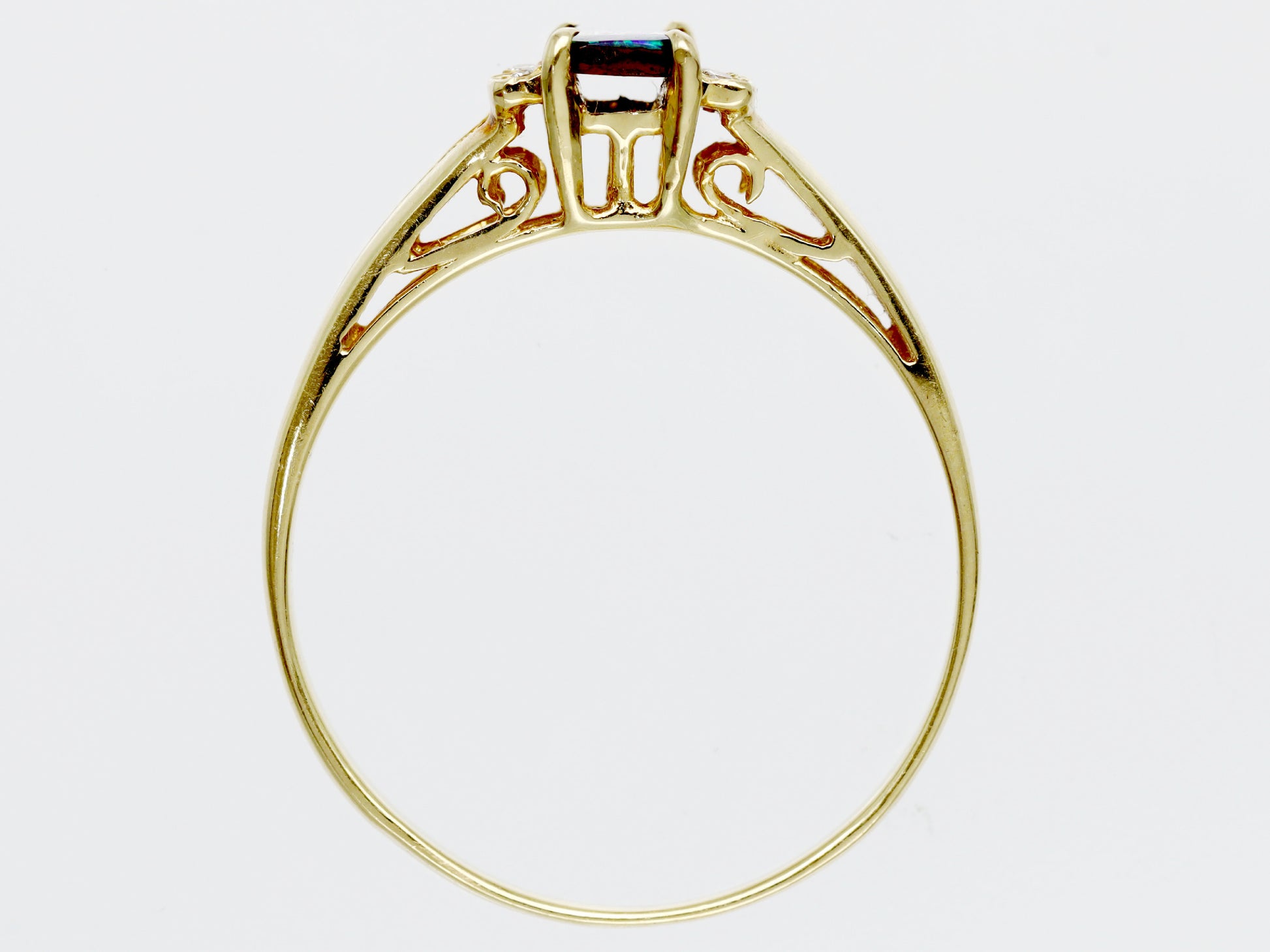 Boulder Opal Diamond K18 1.3g Ring