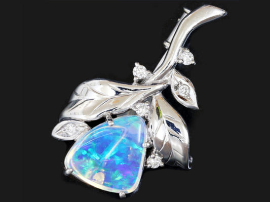OP1.03ct D0.14ct Pt900 6.3g Brooch