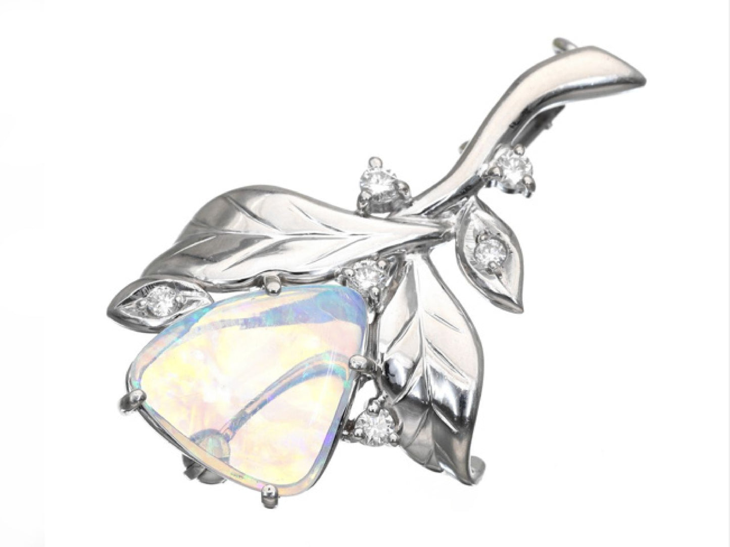 OP1.03ct D0.14ct Pt900 6.3g Brooch