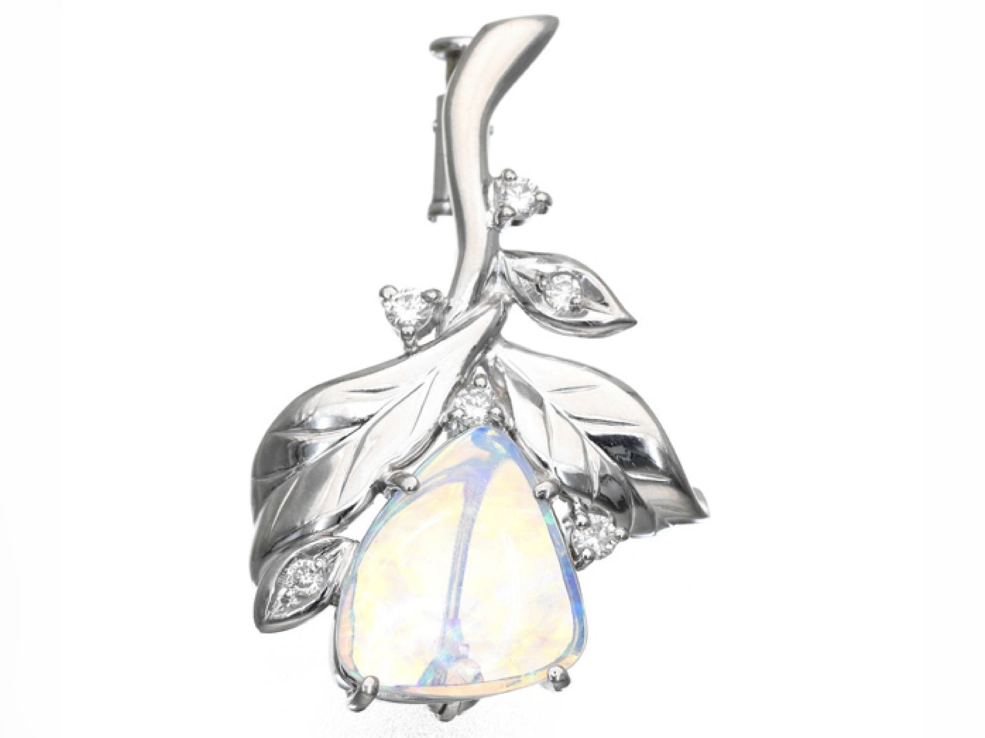 OP1.03ct D0.14ct Pt900 6.3g Brooch
