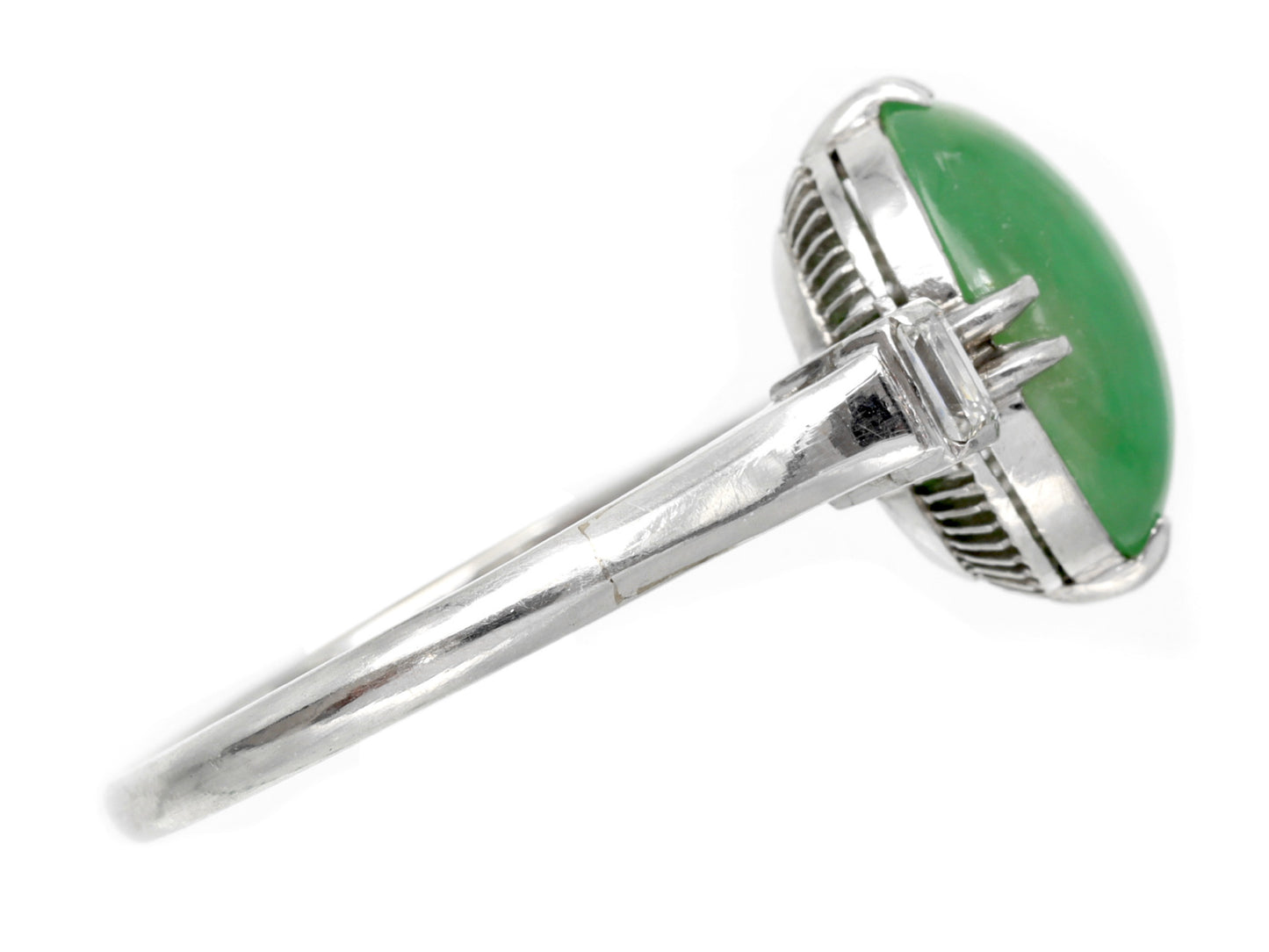 Jade Diamond Pt850 4.4G Ring