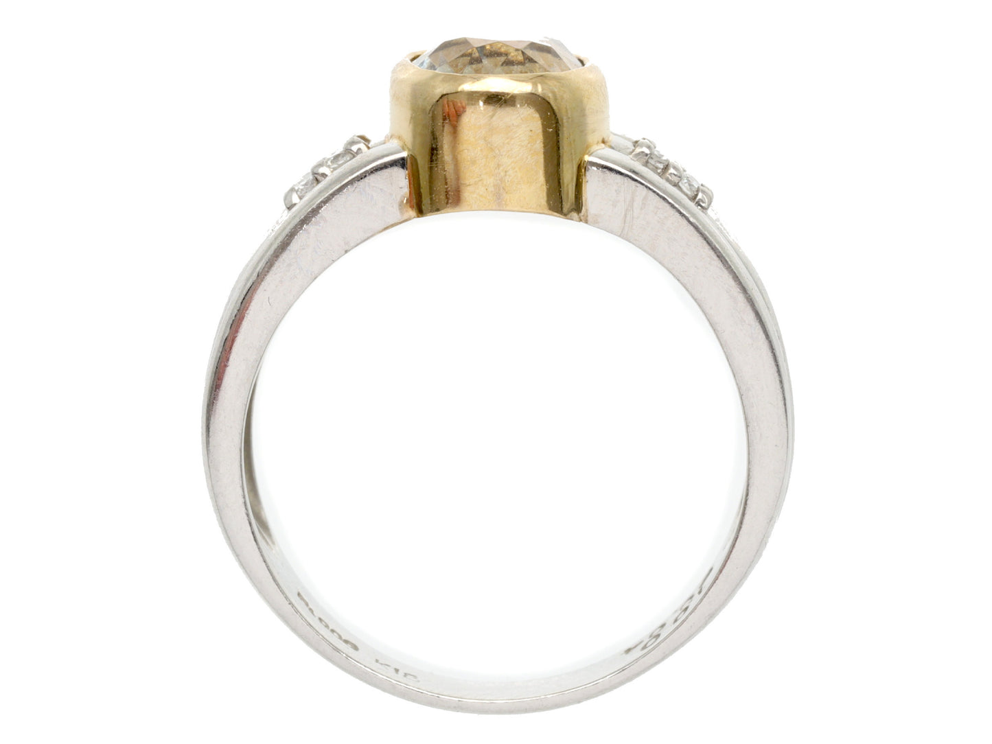AQ1.00ct D0.04ct Pt900/K18 4.8g Ring
