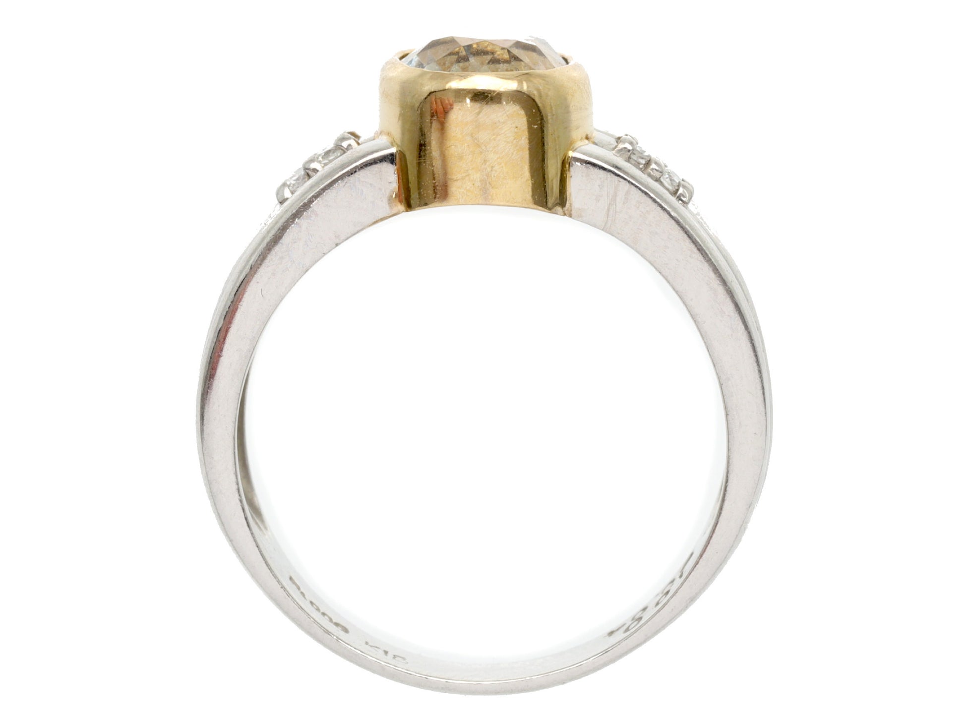 AQ1.00ct D0.04ct Pt900/K18 4.8g Ring