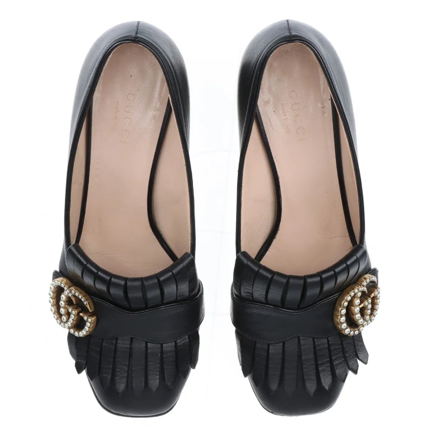 GUCCI GG Marmont Leather Pumps, Size 35 1/2, Box and Bag