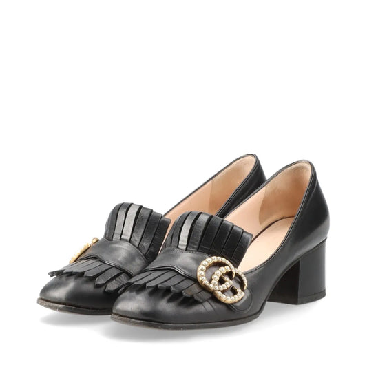GUCCI GG Marmont Leather Pumps, Size 35 1/2, Box and Bag