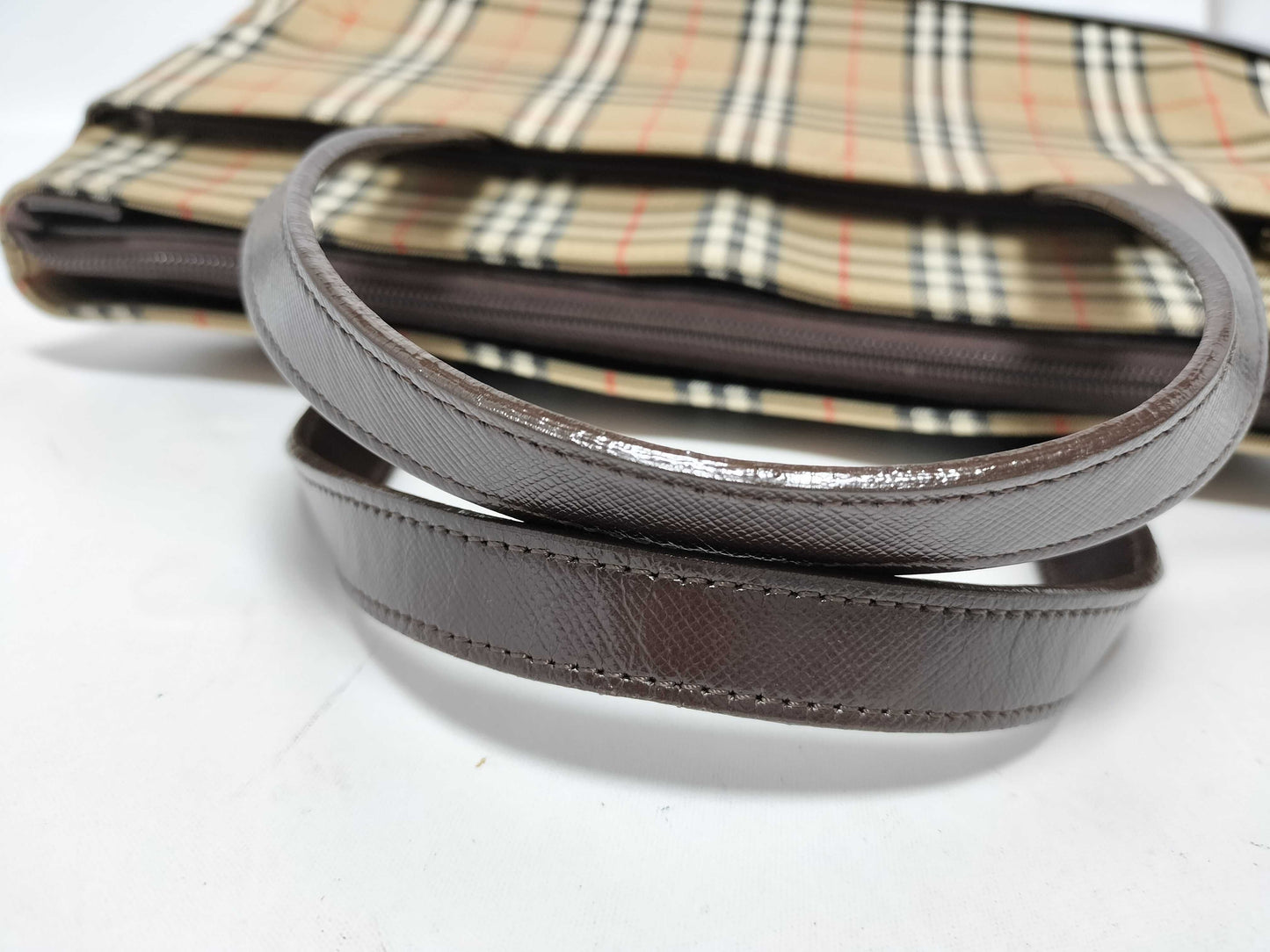 BURBERRY Check Pattern Handbag