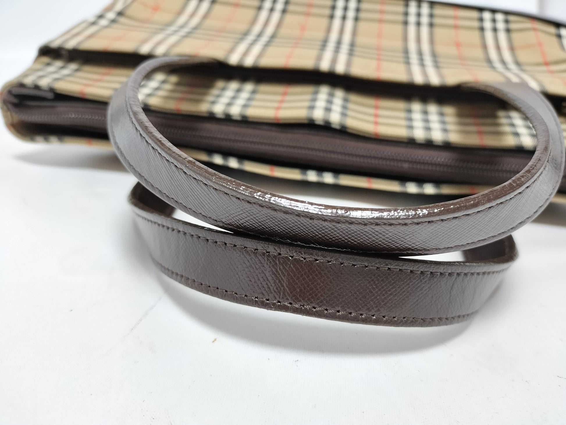 BURBERRY Check Pattern Handbag