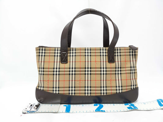 BURBERRY Check Pattern Handbag