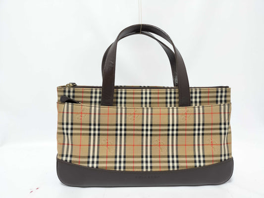 BURBERRY Check Pattern Handbag