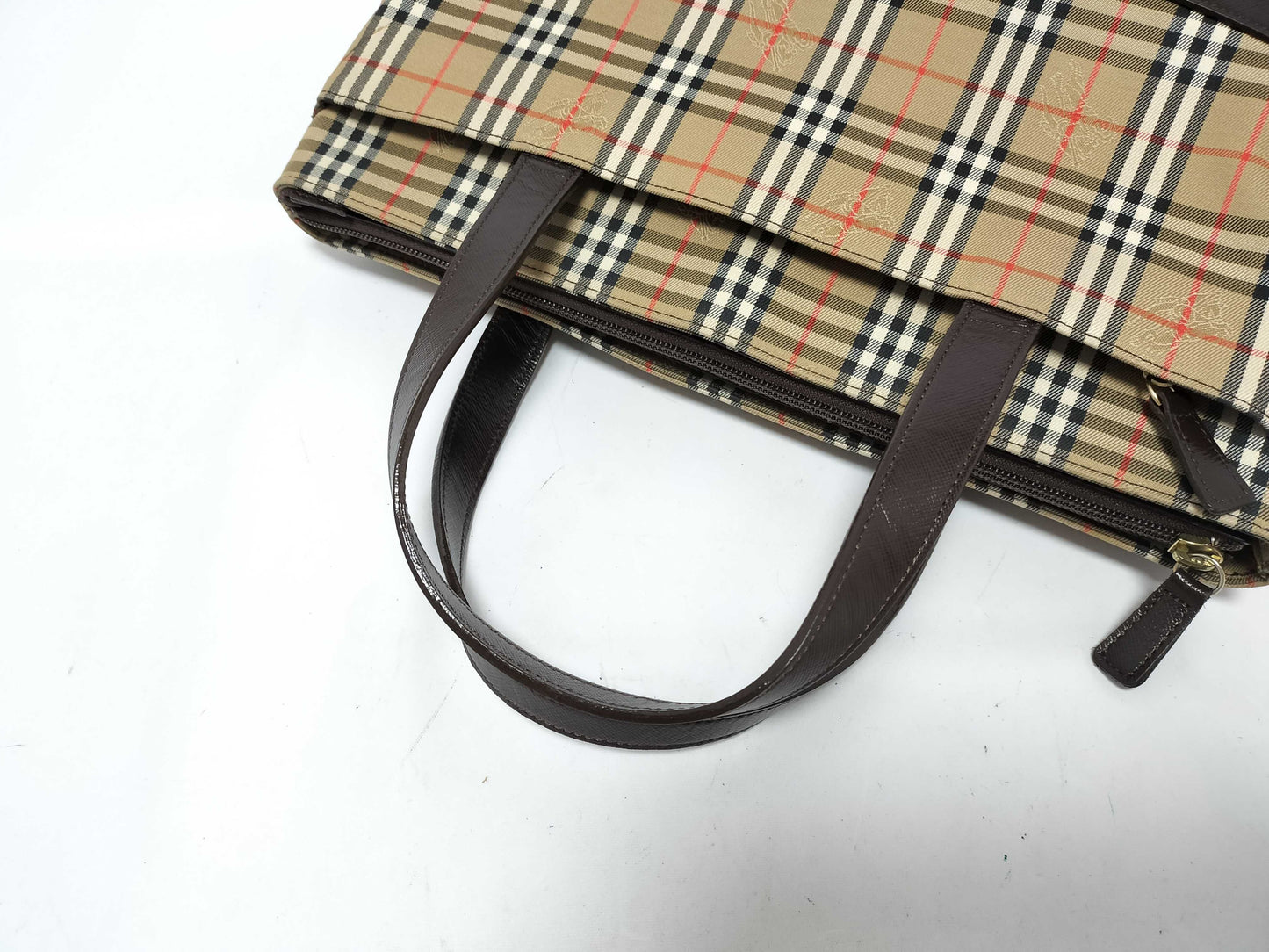 BURBERRY Check Pattern Handbag