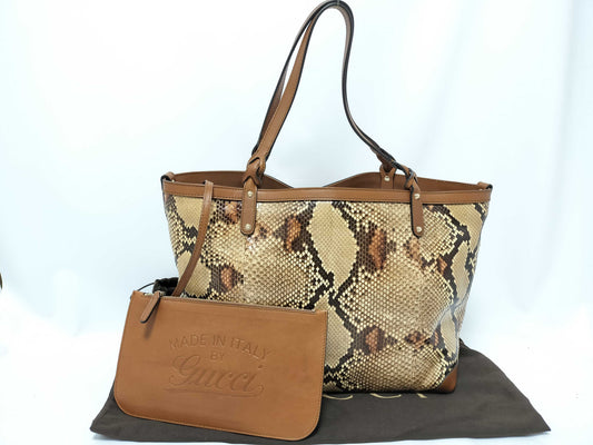 GUCCI Python Tote Bag with Pouch
