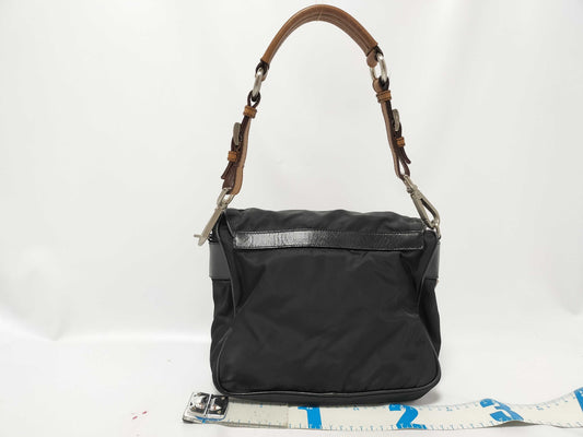 PRADA nylon handbag, black.