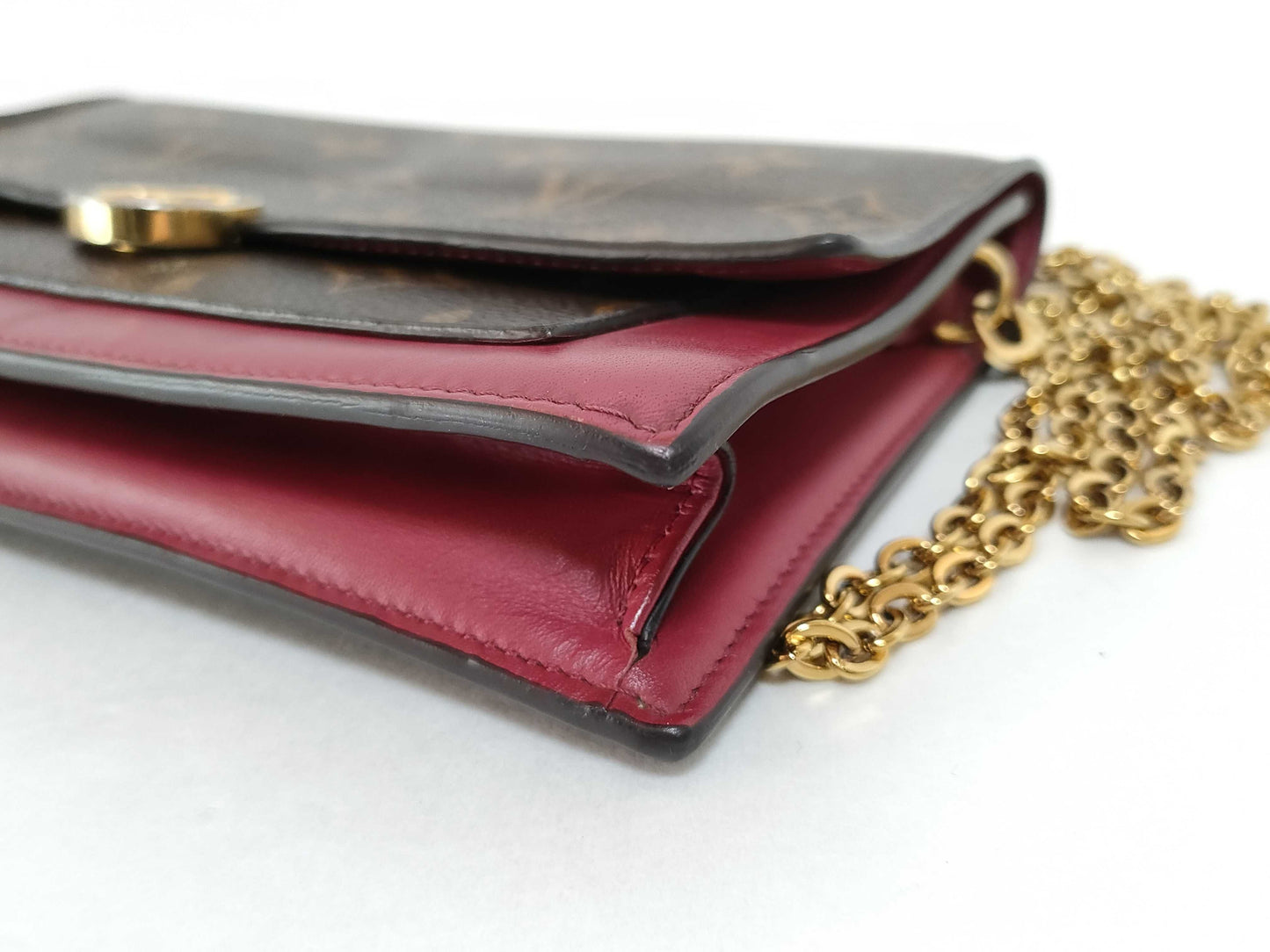 LOUIS VUITTON Monogram Portefeuille Flore Chain Fuchsia Chain Wallet M67404 Shoulder Bag