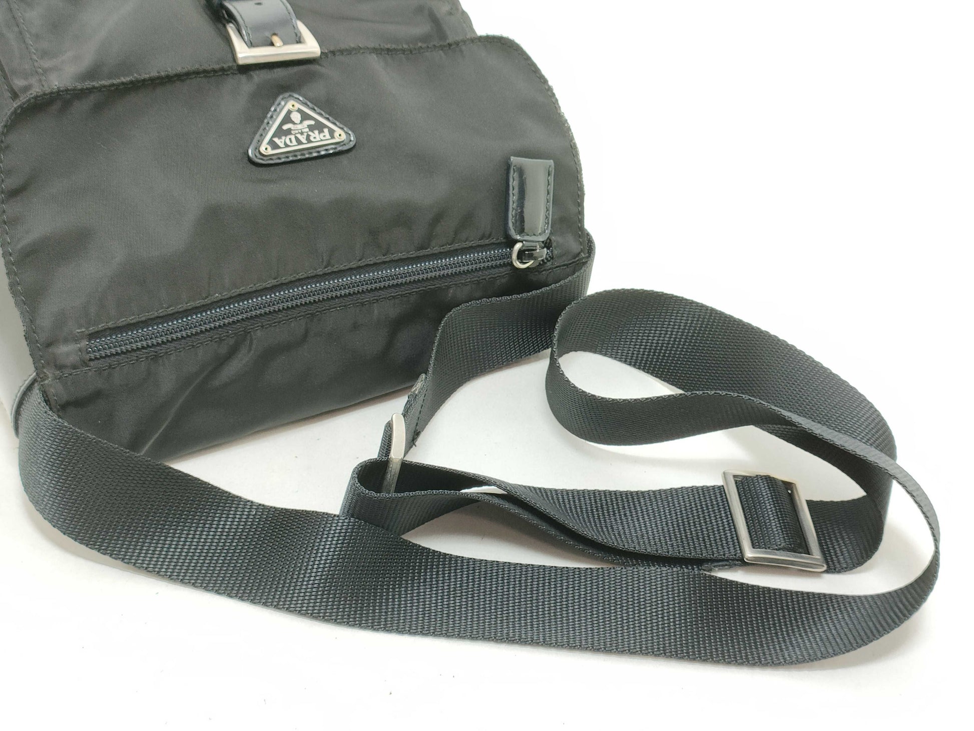 PRADA Nylon PRADA Triangle Logo Shoulder Bag Black Shoulder Bag