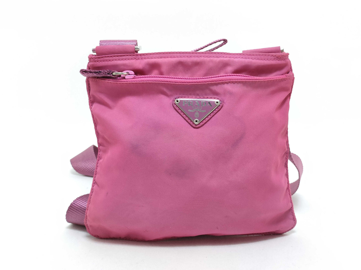 PRADA Nylon PRADA Prada Triangle Logo Shoulder Bag Pink Shoulder Bag