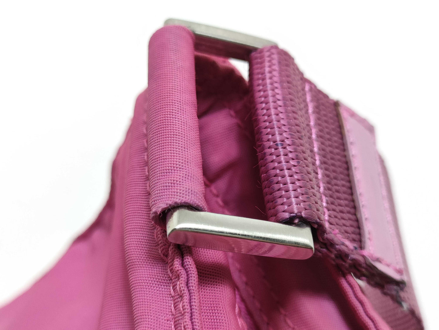 PRADA Nylon PRADA Prada Triangle Logo Shoulder Bag Pink Shoulder Bag