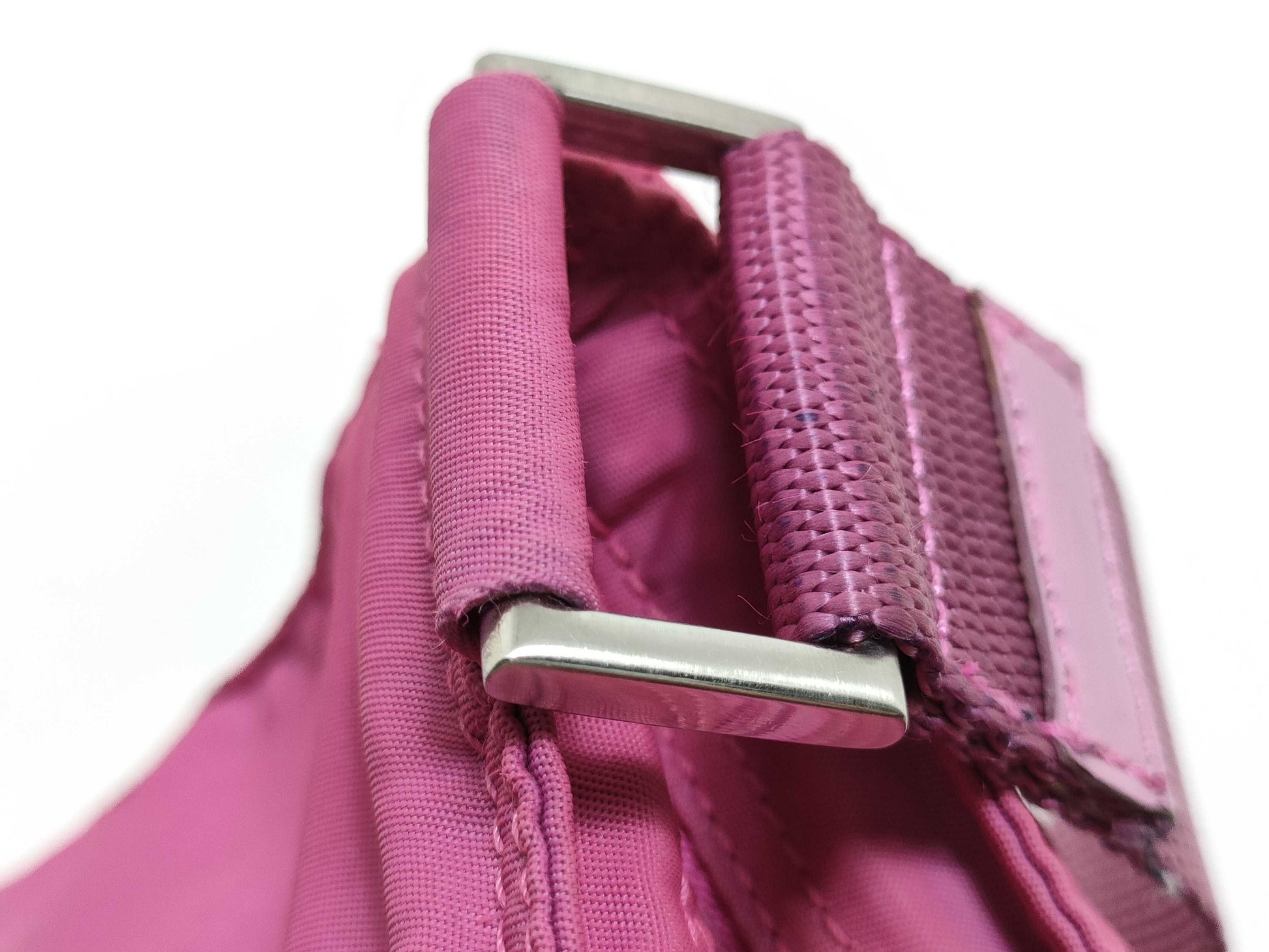 PRADA Nylon PRADA Prada Triangle Logo Shoulder Bag Pink Shoulder Bag