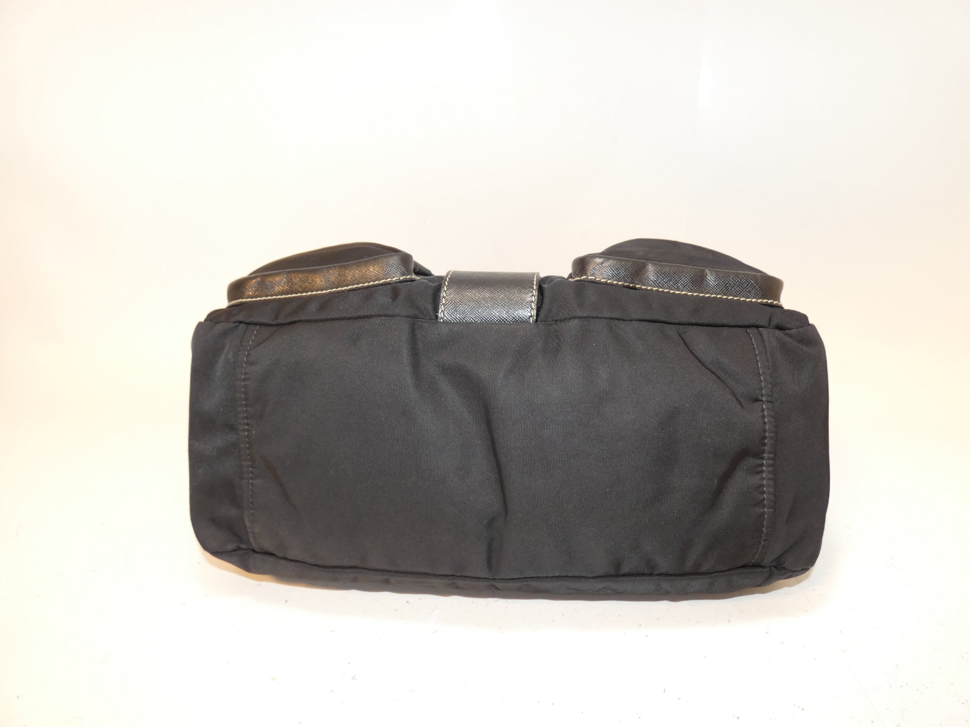 PRADA Belt Nylon Saffiano Black Shoulder Bag
