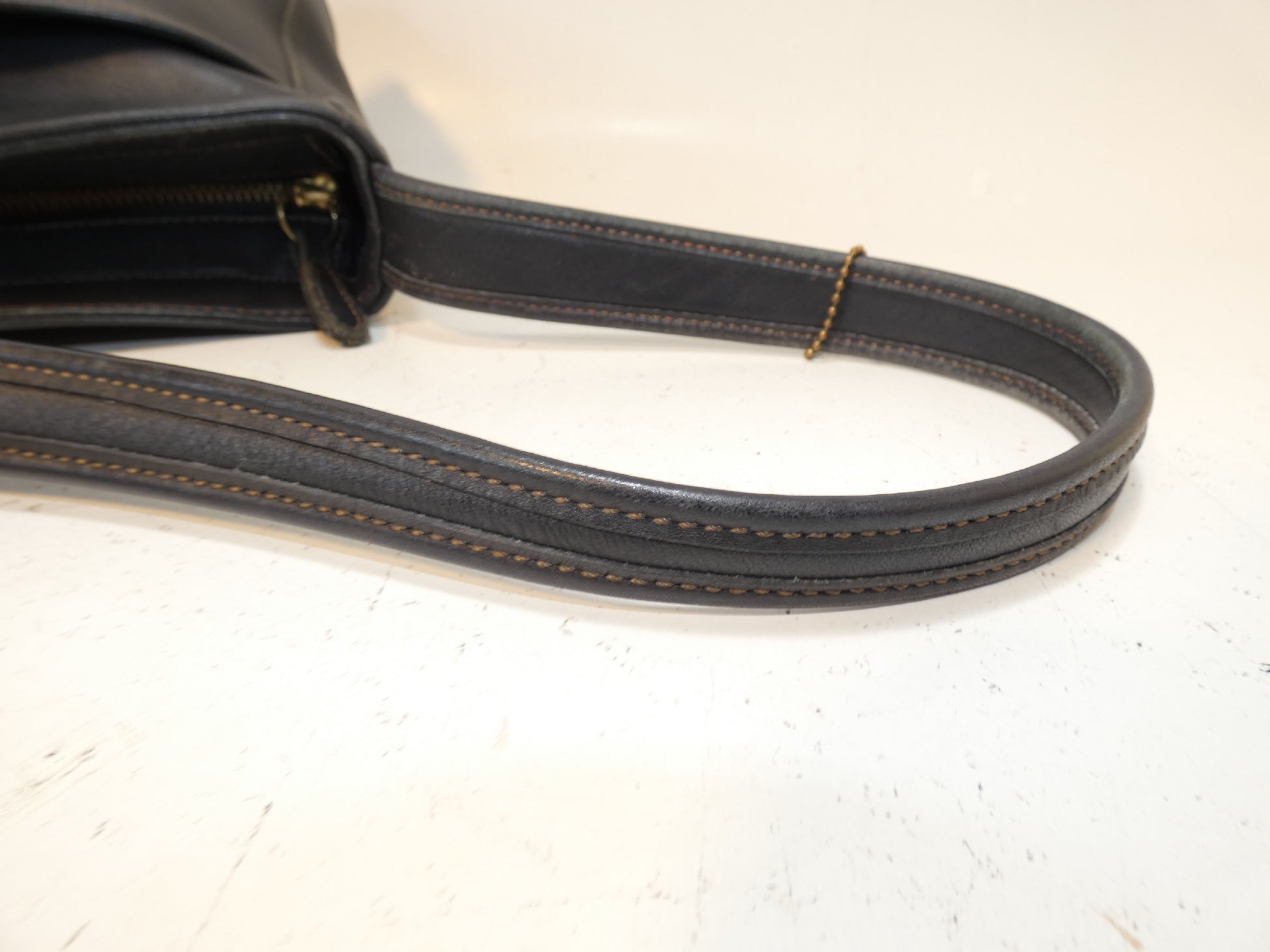 COACH black leather shoulder bag