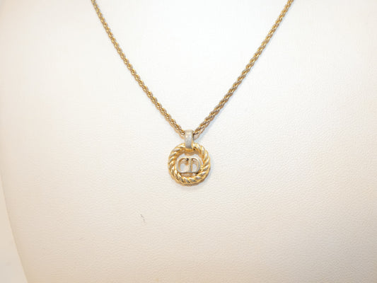 Dior Logo Circle GP Necklace