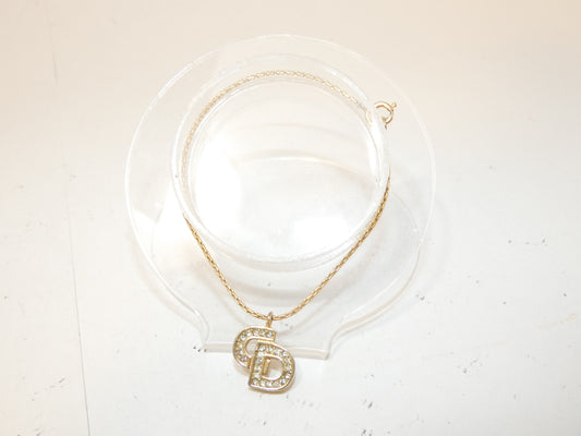 Dior CD Logo Rhinestone GP Bracelet Bangle