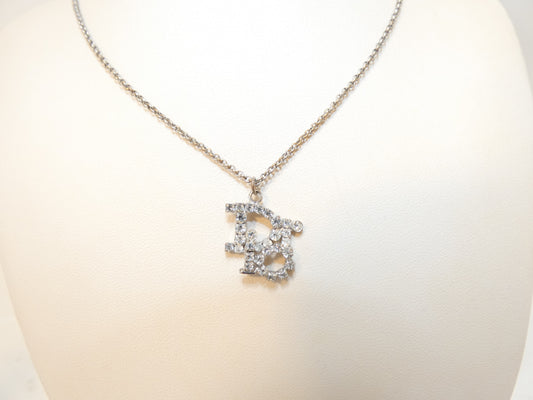 Dior logo rhinestone necklace