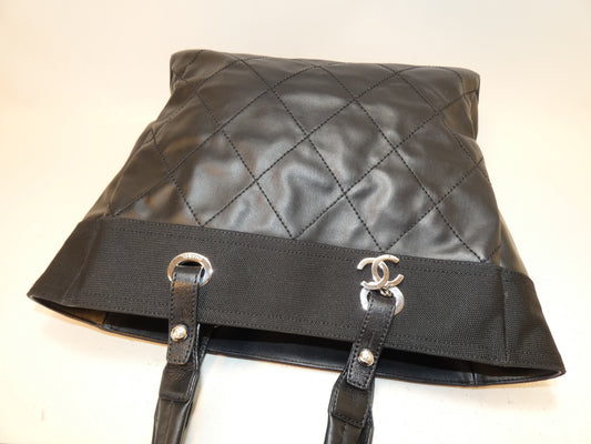 CHANEL Paris Biarritz MM Black Hand Tote Bag