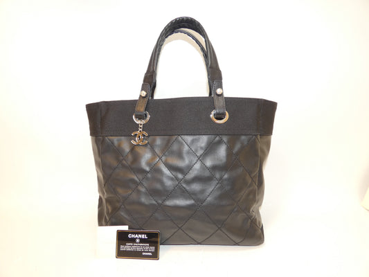 CHANEL Paris Biarritz MM Black Hand Tote Bag
