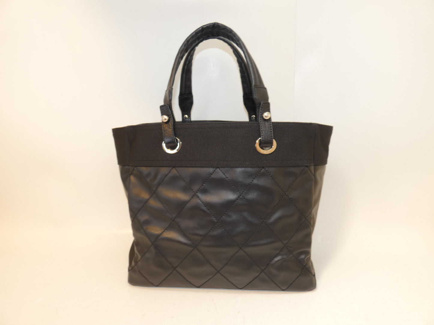 CHANEL Paris Biarritz MM Black Hand Tote Bag