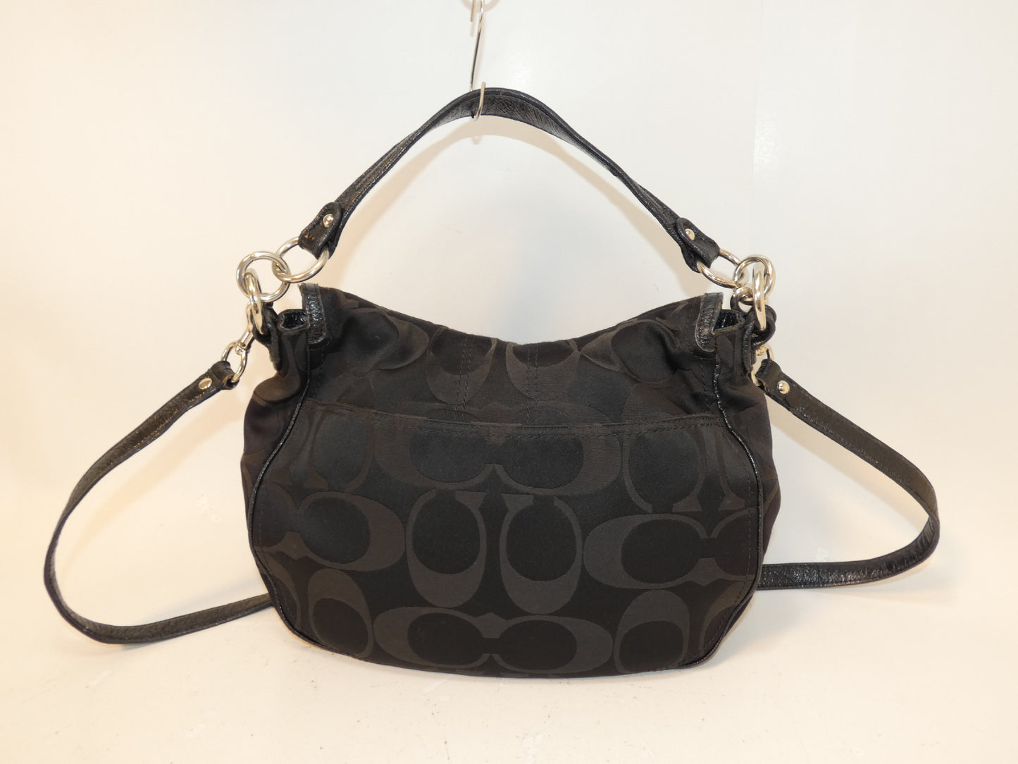COACH 2-way Signature Canvas Black Shoulder Bag