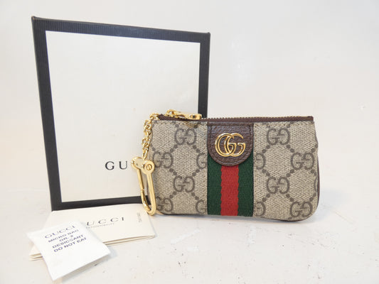 GUCCI Marmont GG Supreme Shelly Coin Case, Key Case, Coin Case