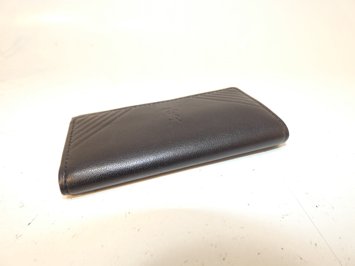 Yves Saint Laurent Logo Leather Black Key Case/Key Holder