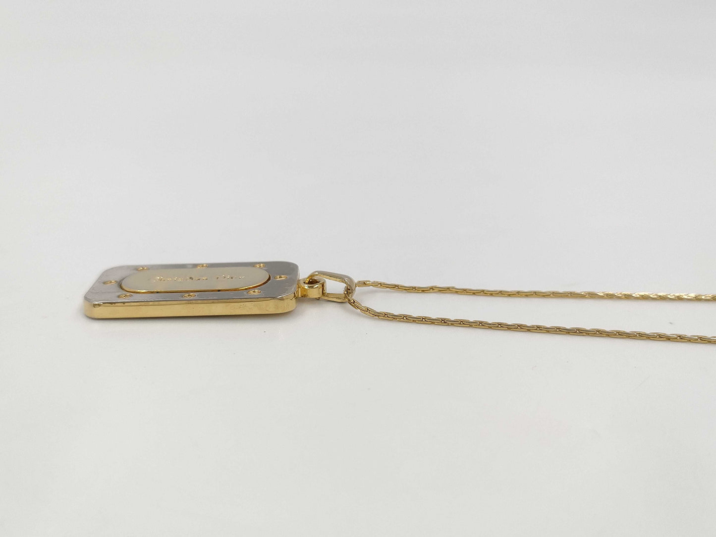 Dior Dior Necklace Logo Plate Gold Necklace